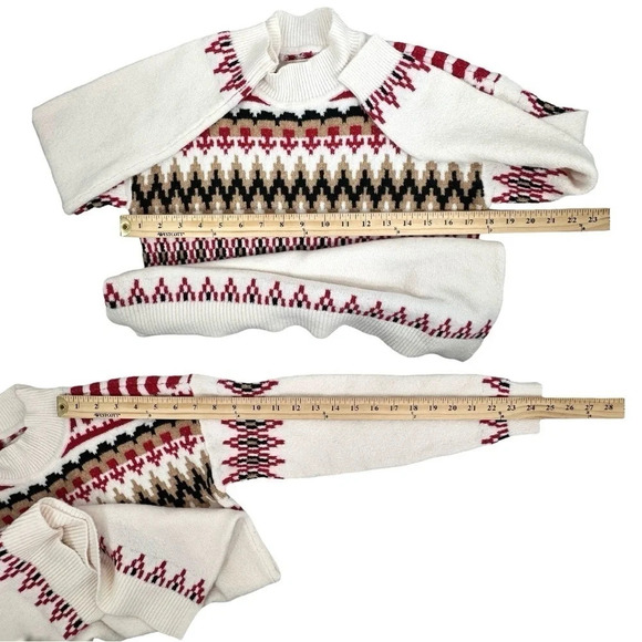 Fair Isle Mock Neck Tunic Sweater in Whisper White Size MP NEW Loft Petite - Picture 6 of 8